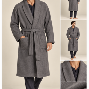 Vestaglia Uomo Julipet Classica Sciallata Lunga – Grigio