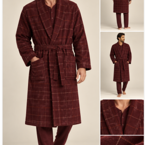 Vestaglia Uomo Sciallata a Quadri – Bordeaux