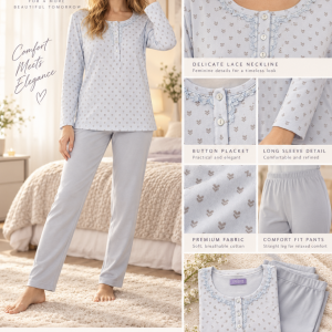 pigiama Linclalor donna, pigiama rosa donna, pigiama fucsia donna, pigiama lungo donna, pigiama con bottoni, pigiama fantasia donna, Linclalor nightwear